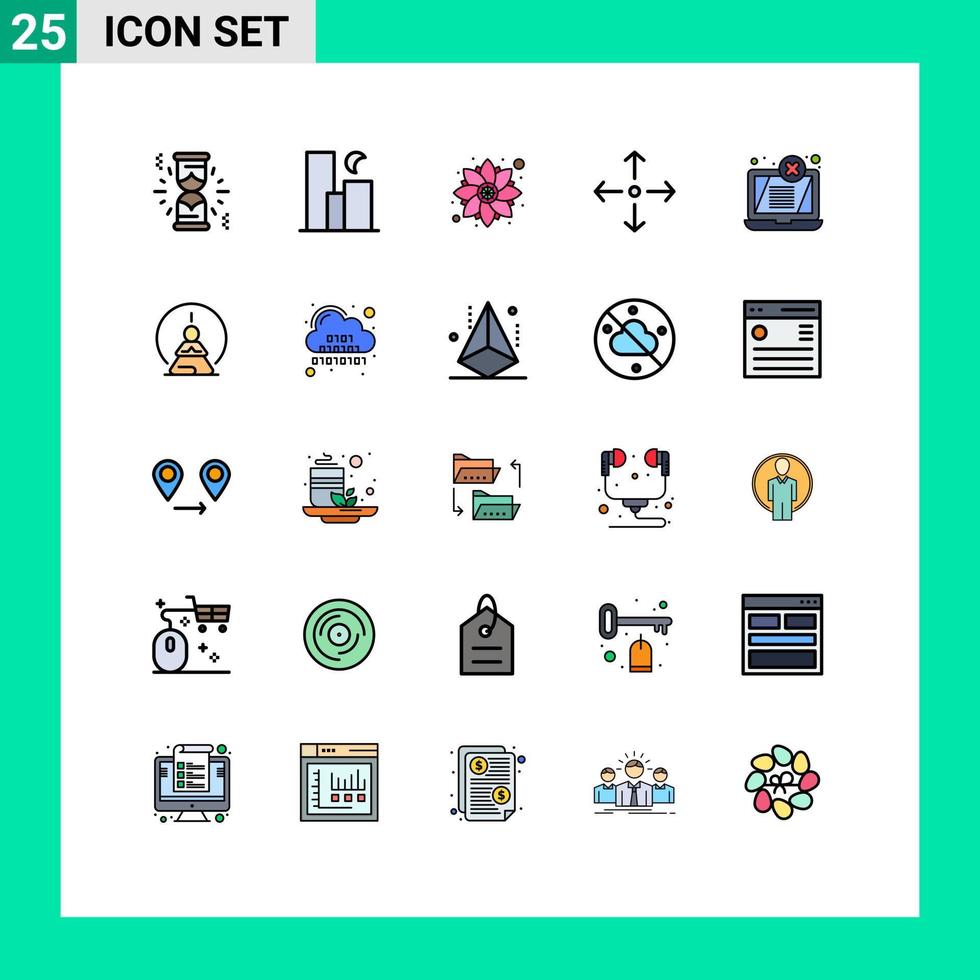 25 icônes créatives signes et symboles modernes de décoration d'affichage d'ordinateur portable flèche plein écran éléments de conception vectoriels modifiables vecteur