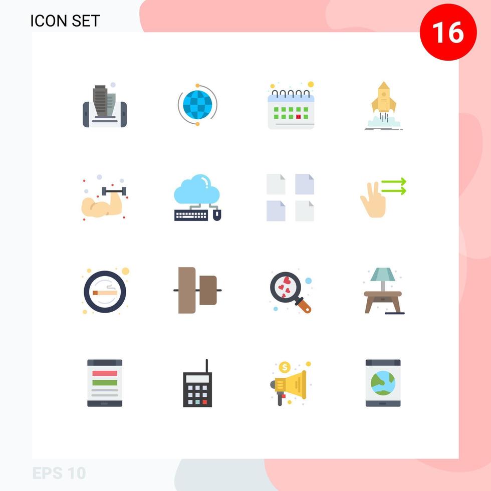 pack d'icônes vectorielles stock de 16 signes et symboles de ligne pour le lancement du navire horloge de routine globale pack modifiable d'éléments de conception de vecteur créatif