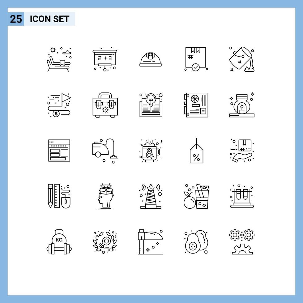 pack d'icônes vectorielles stock de 25 signes et symboles de ligne pour les éléments de conception vectorielle modifiables de contrôle de couleur de construction de couleur de peinture vecteur