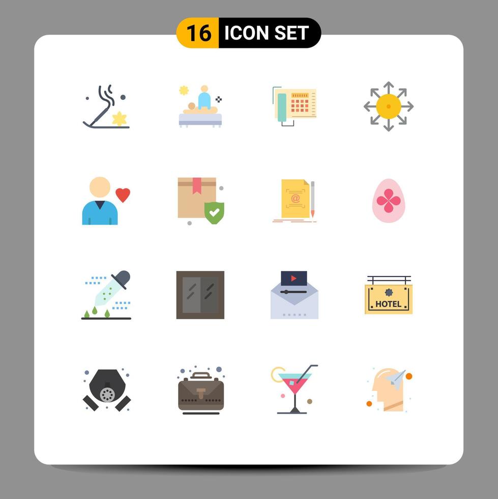 16 couleurs plates universelles définies pour la plate-forme d'applications Web et mobiles médias spa publicité appel pack modifiable d'éléments de conception de vecteur créatif