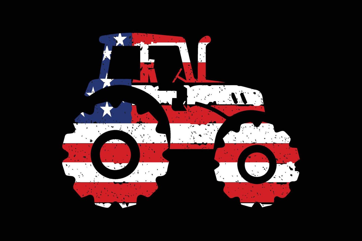 tracteur avec motif drapeau usa vecteur