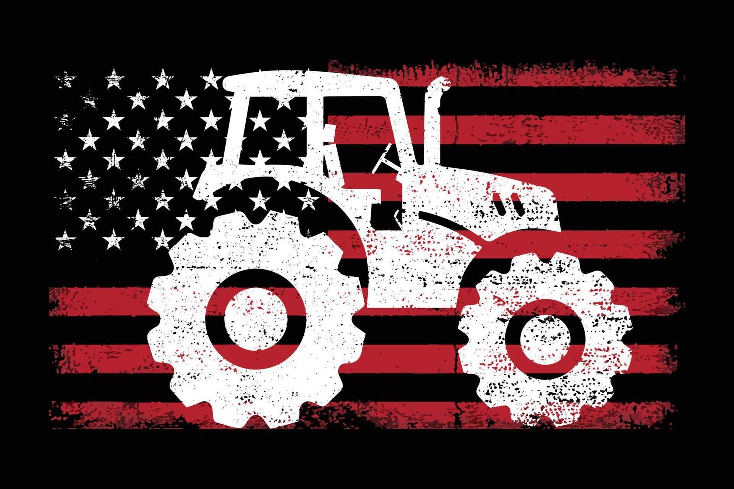 conception de tracteur patriotique vecteur