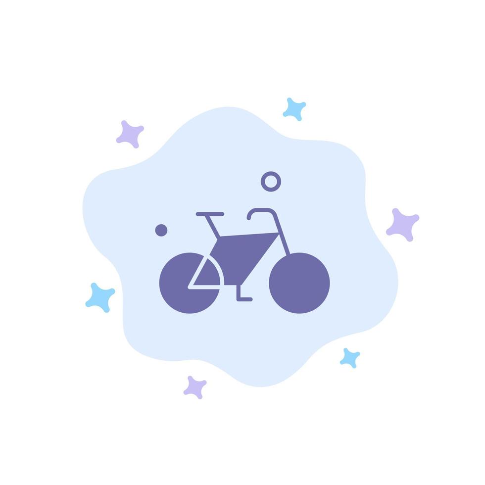 vélo vélo cycle printemps bleu icône sur fond de nuage abstrait vecteur