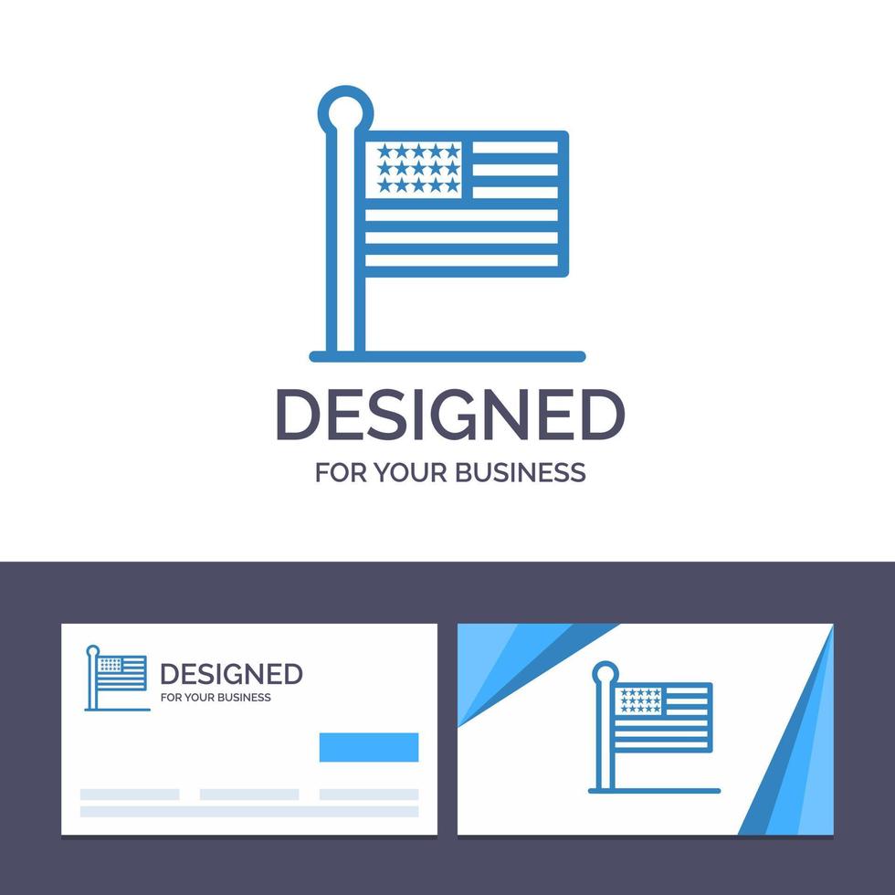 carte de visite créative et modèle de logo drapeau états unis usa illustration vectorielle vecteur