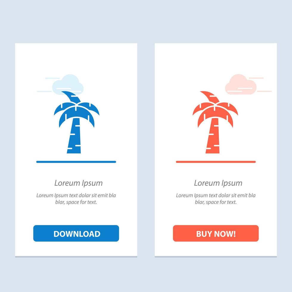 palmier brésil bleu et rouge téléchargez et achetez maintenant le modèle de carte de widget web vecteur