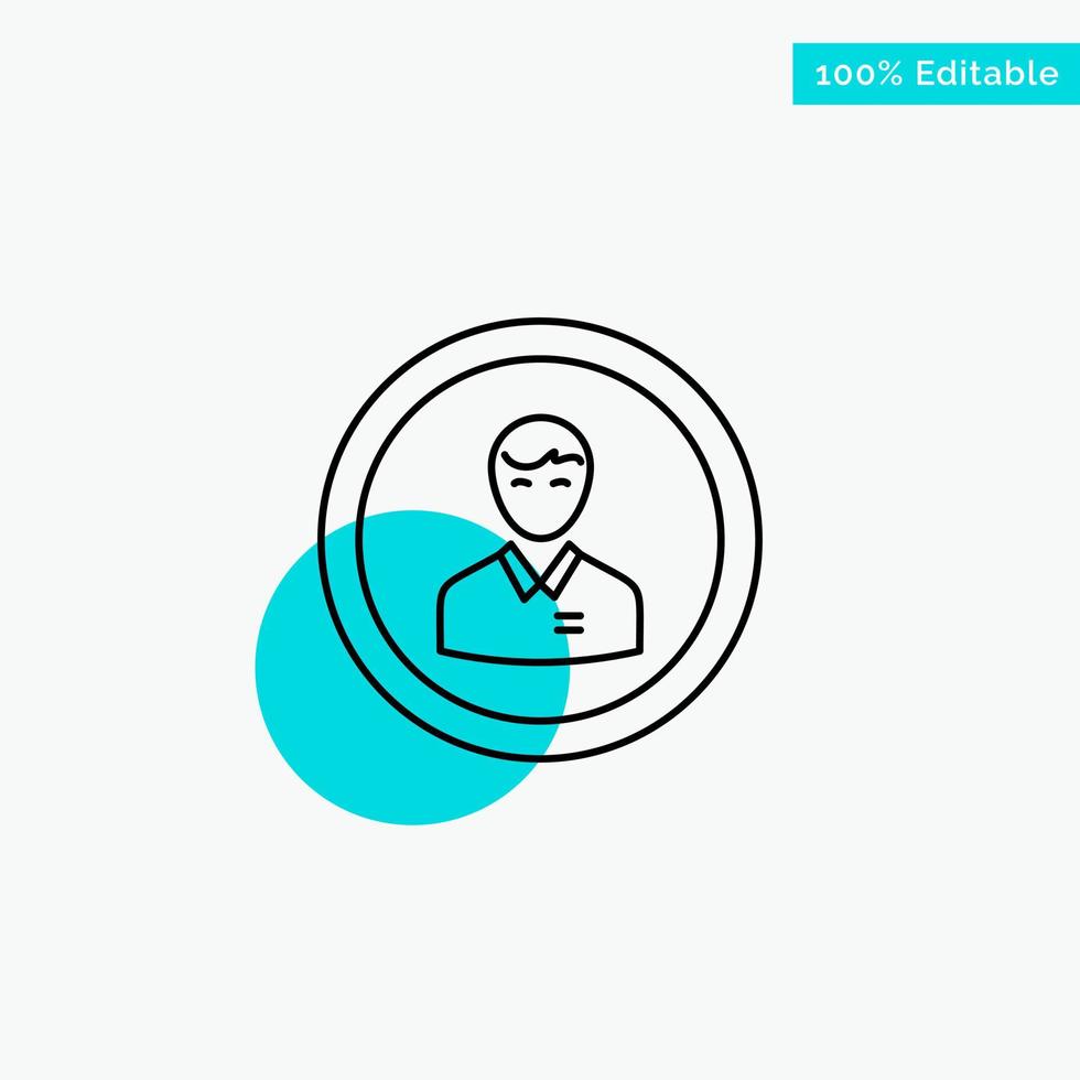 avatar entreprise humain homme personne profil utilisateur turquoise surligner cercle point vecteur icône