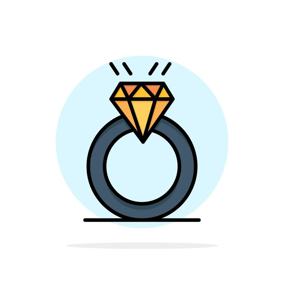 bague diamant proposition mariage amour abstrait cercle fond plat couleur icône vecteur