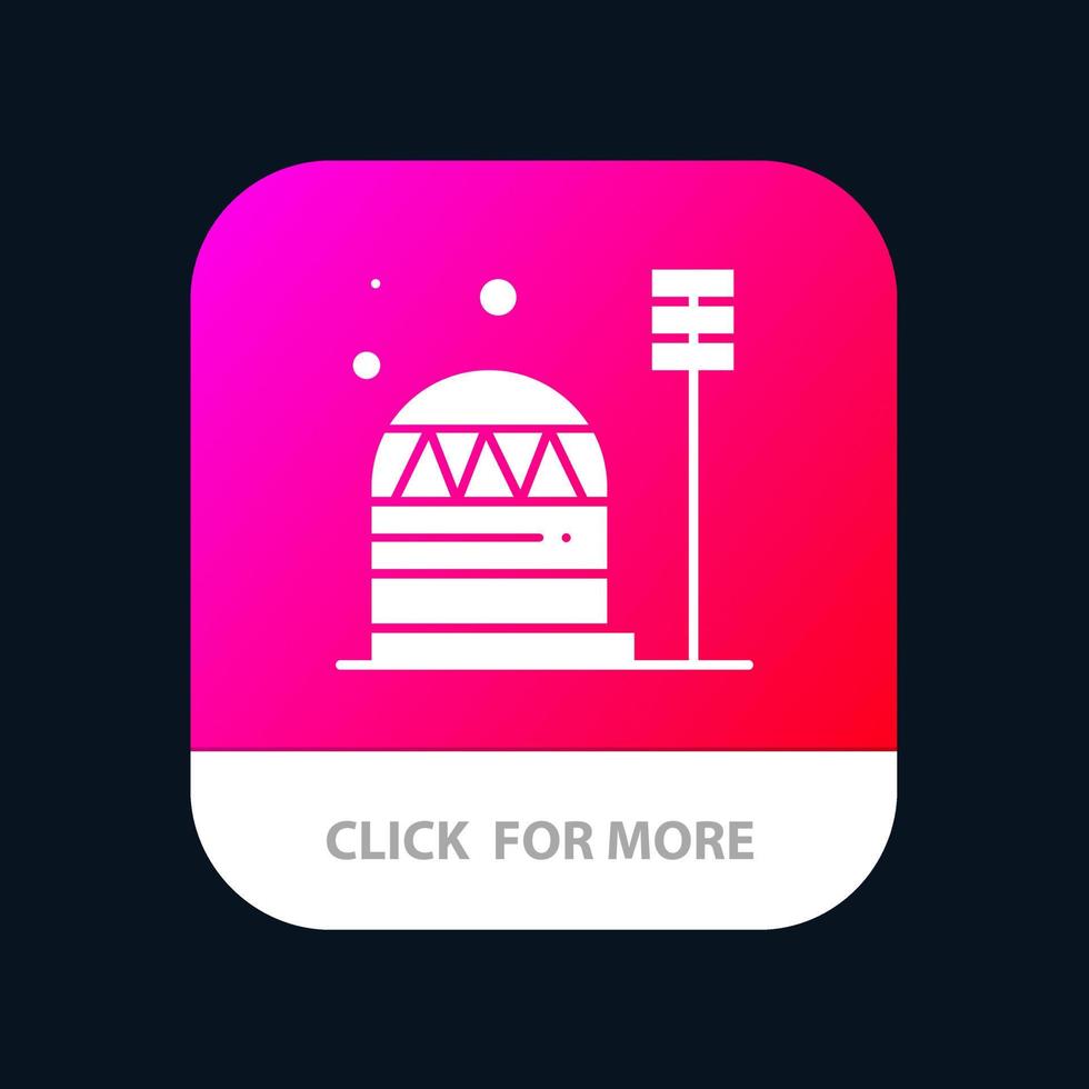 construction de la colonie de base habitation du dôme bouton de l'application mobile version de glyphe android et ios vecteur