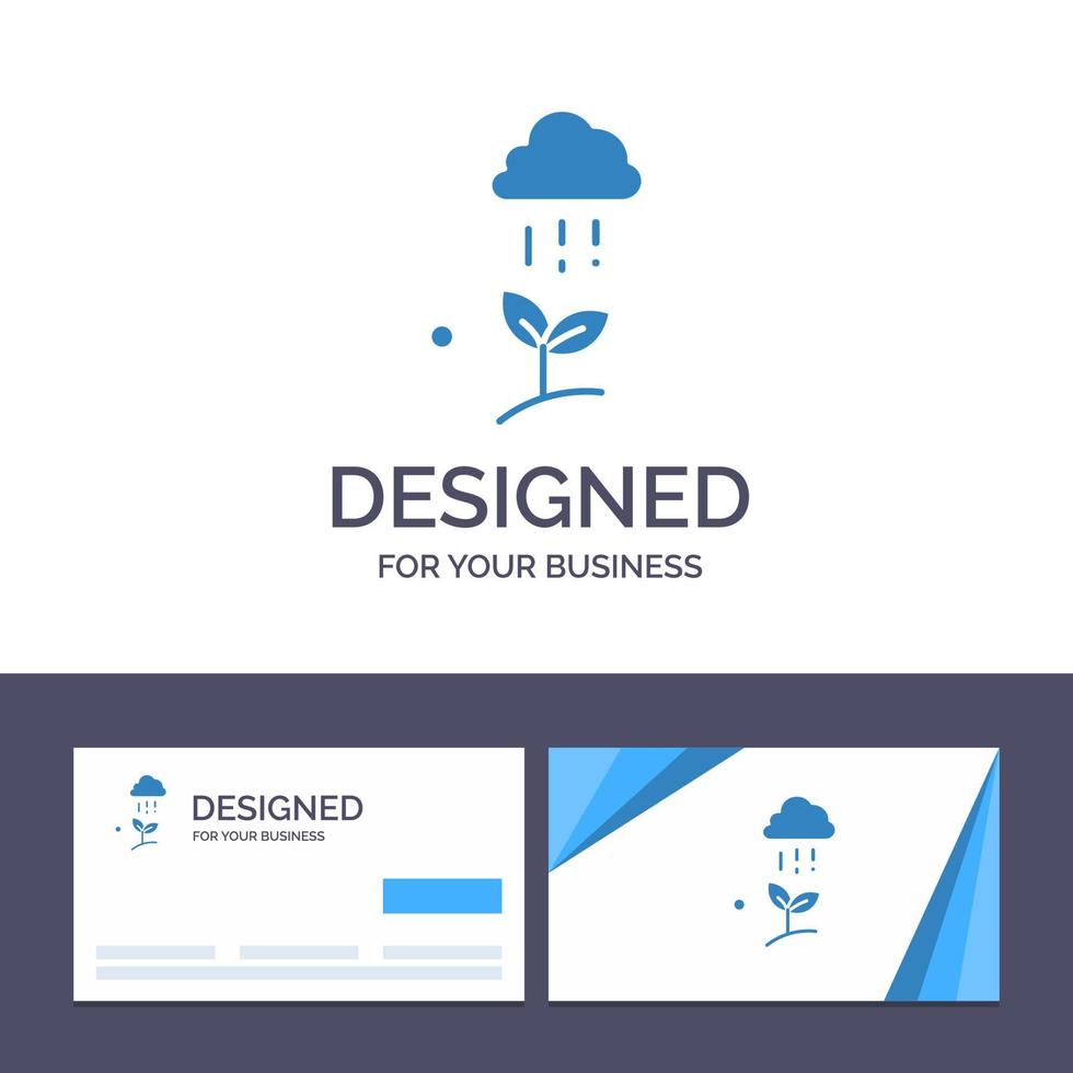 carte de visite créative et modèle de logo nuage pluie nuage nature printemps pluie illustration vectorielle vecteur