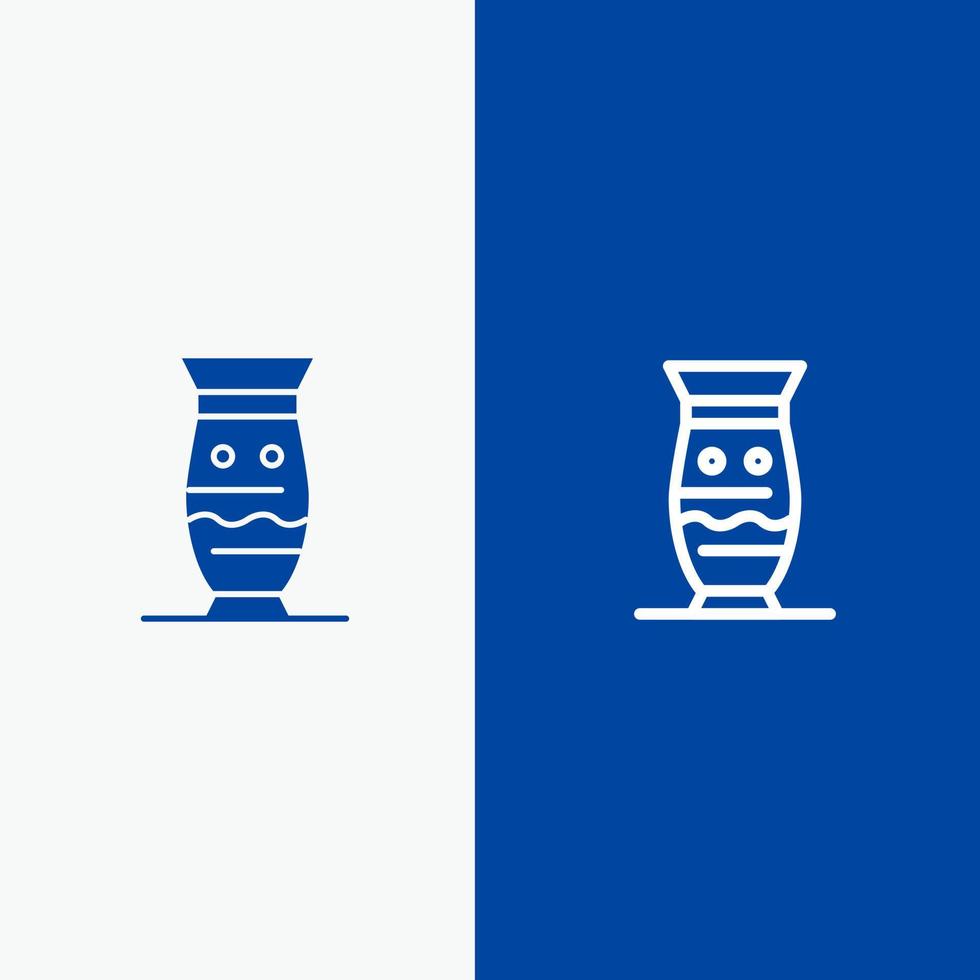 culture céramique inde mondiale poterie indienne ligne et glyphe icône solide bannière bleue ligne et glyphe icône solide bannière bleue vecteur