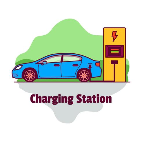 Illustration de la station de charge vecteur