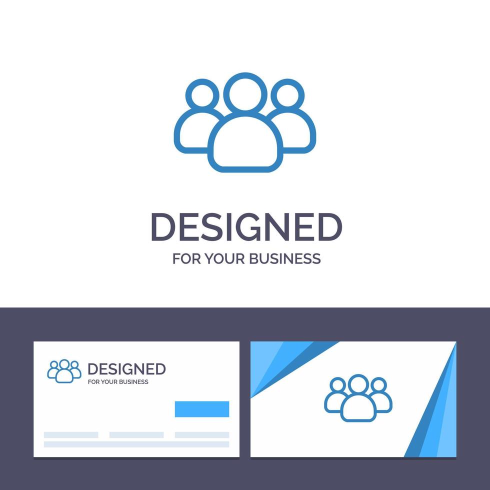 carte de visite créative et modèle de logo groupe d'amis utilisateurs équipe illustration vectorielle vecteur