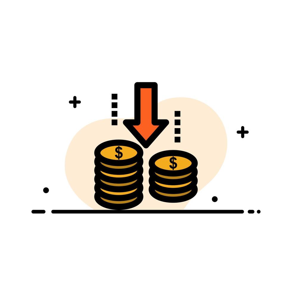 analyse de fonds de transfert d'argent entreprise ligne plate remplie icône vecteur modèle de bannière