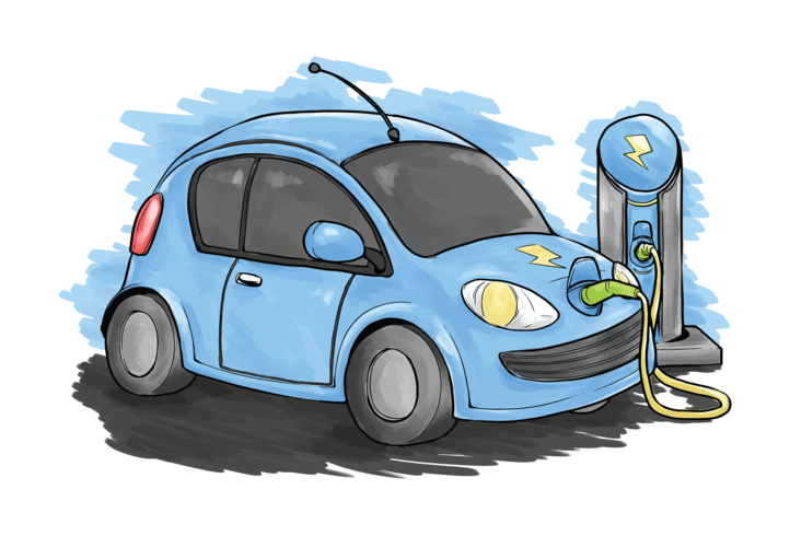Illustration vectorielle de voiture électrique vecteur