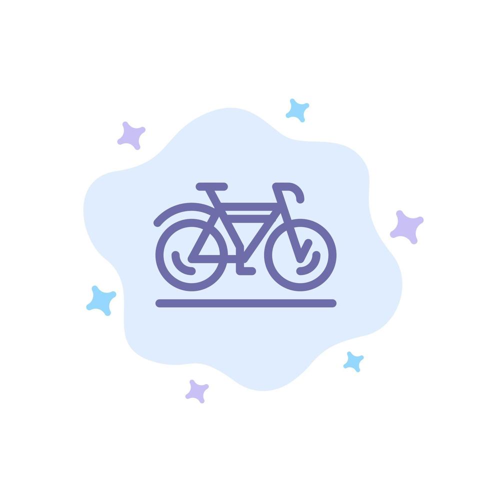 mouvement de bicyclette marche sport icône bleue sur fond de nuage abstrait vecteur