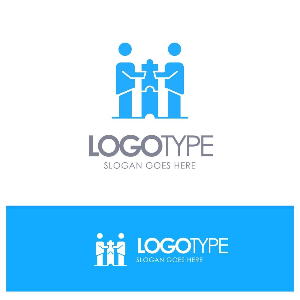 partenaires collaboration entreprise coopération partenaires partenariat bleu solide logo avec place pour slogan vecteur