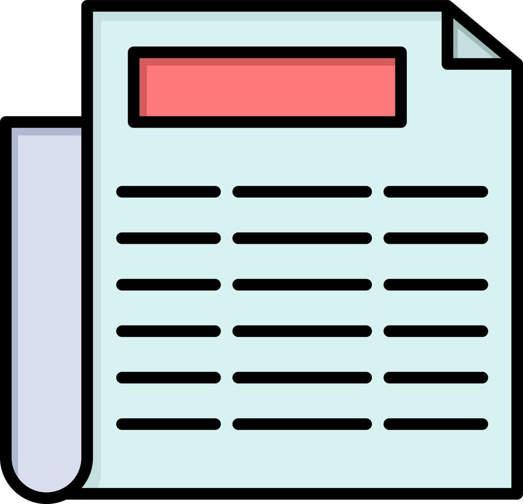 modèle de bannière d'icône de vecteur d'icône de couleur plate de document de papier d'actualités