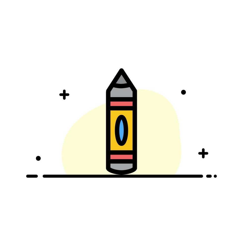 dessin éducation crayon croquis entreprise ligne plate remplie icône vecteur modèle de bannière