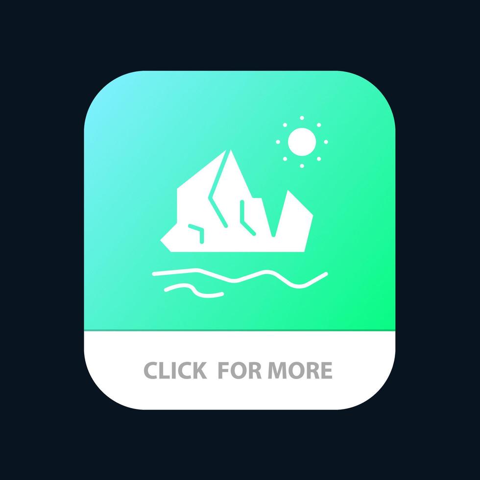 écologie environnement glace iceberg fonte bouton application mobile android et ios version glyphe vecteur