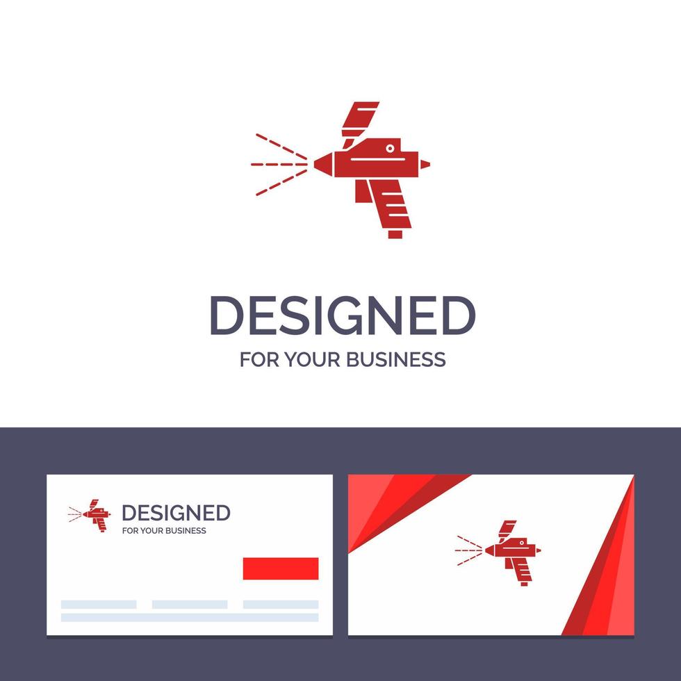 carte de visite créative et modèle de logo pistolet à peinture en aérosol construction illustration vectorielle vecteur