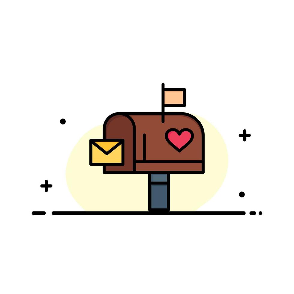 boîte aux lettres courrier lettre d'amour boîte aux lettres modèle de logo d'entreprise couleur plate vecteur