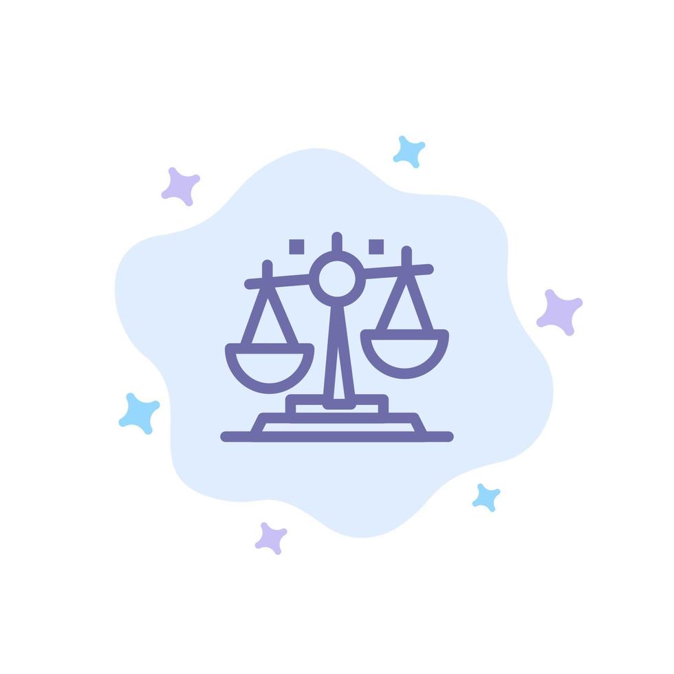 équilibre loi justice finances icône bleue sur fond de nuage abstrait vecteur