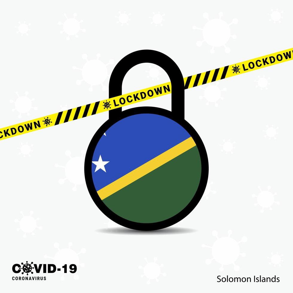 les îles salomon verrouillent le modèle de sensibilisation à la pandémie de coronavirus verrouillent la conception de verrouillage covid19 vecteur