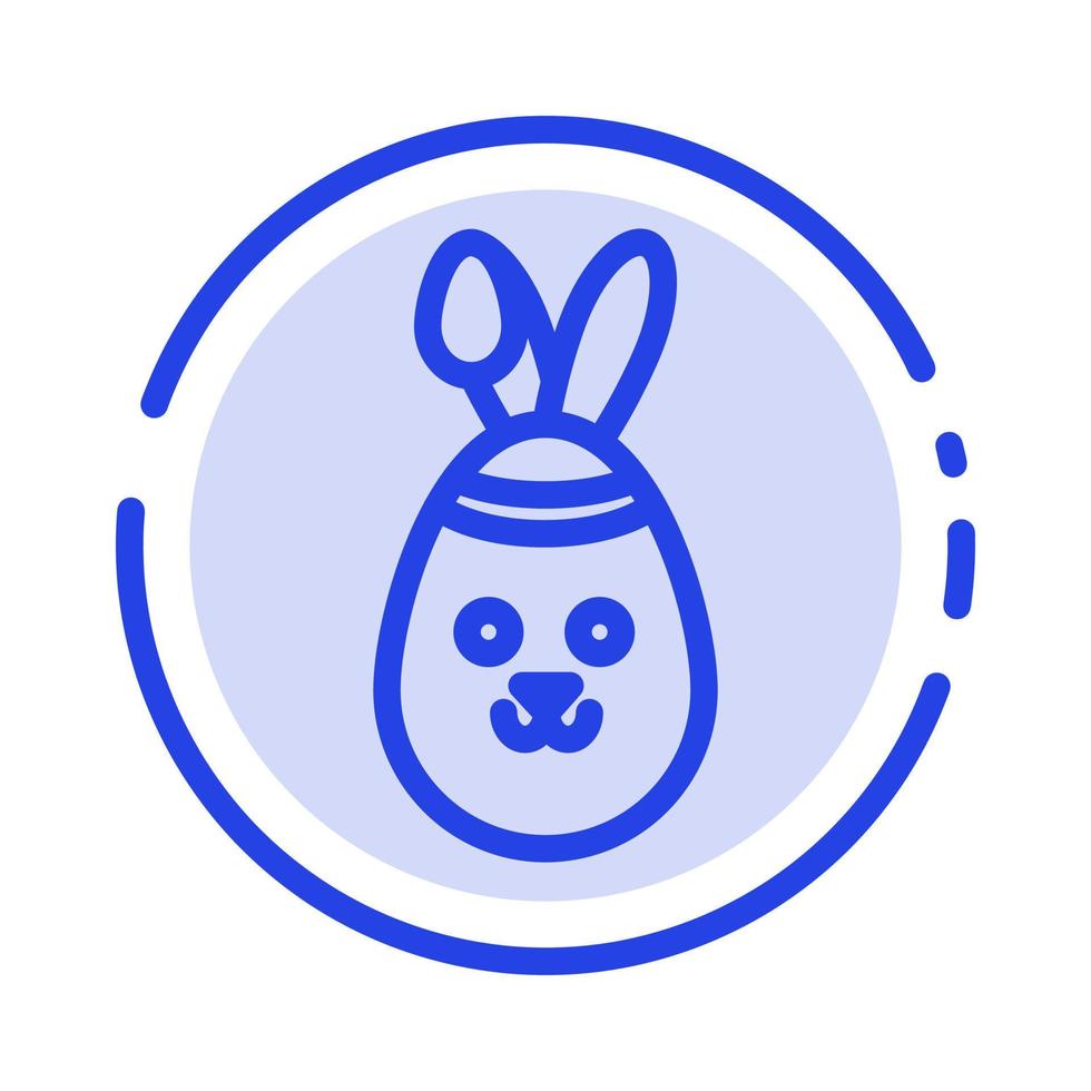 lapin lapin de pâques bleu pointillé ligne icône vecteur