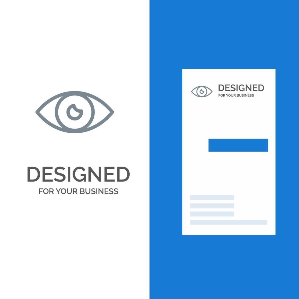 conception d'icône de base d'application conception de logo gris mobile oeil et modèle de carte de visite vecteur