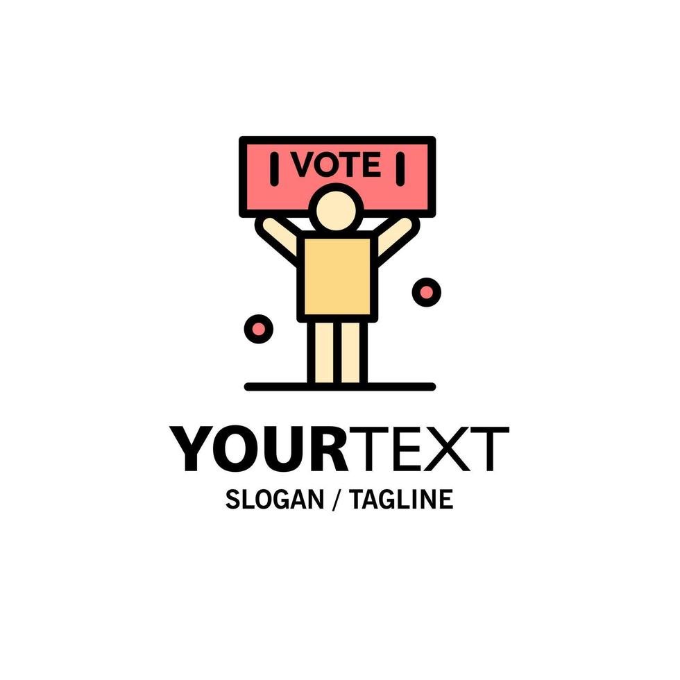 campagne politique politique vote modèle de logo d'entreprise couleur plate vecteur
