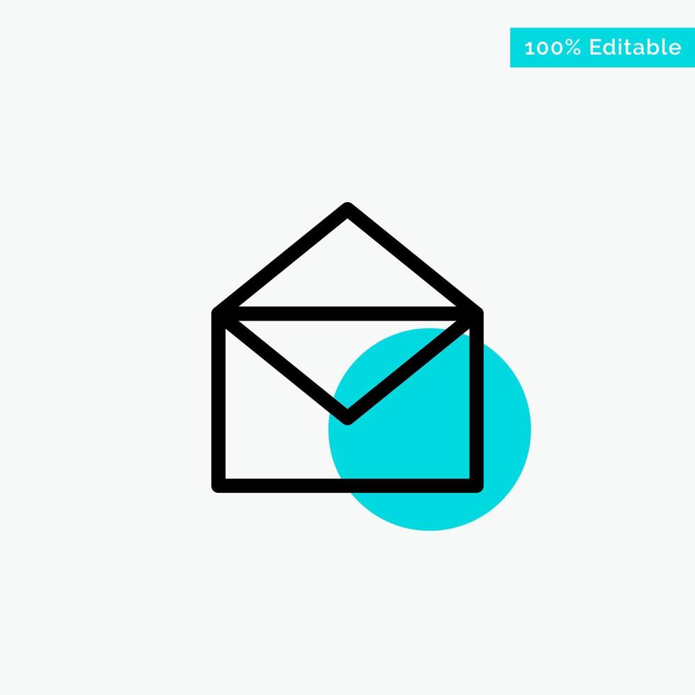e-mail mail message ouvert turquoise surbrillance cercle point vecteur icône