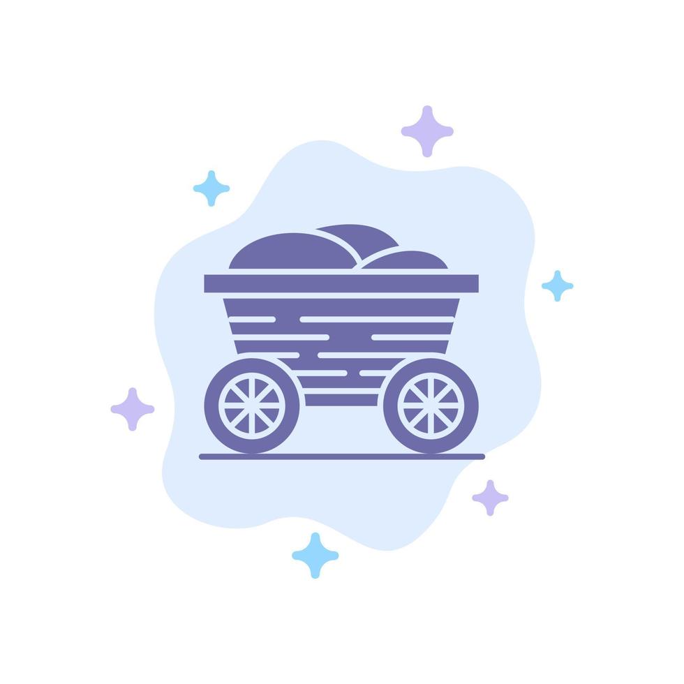 Chariot chariot food bangladesh icône bleue sur fond de nuage abstrait vecteur
