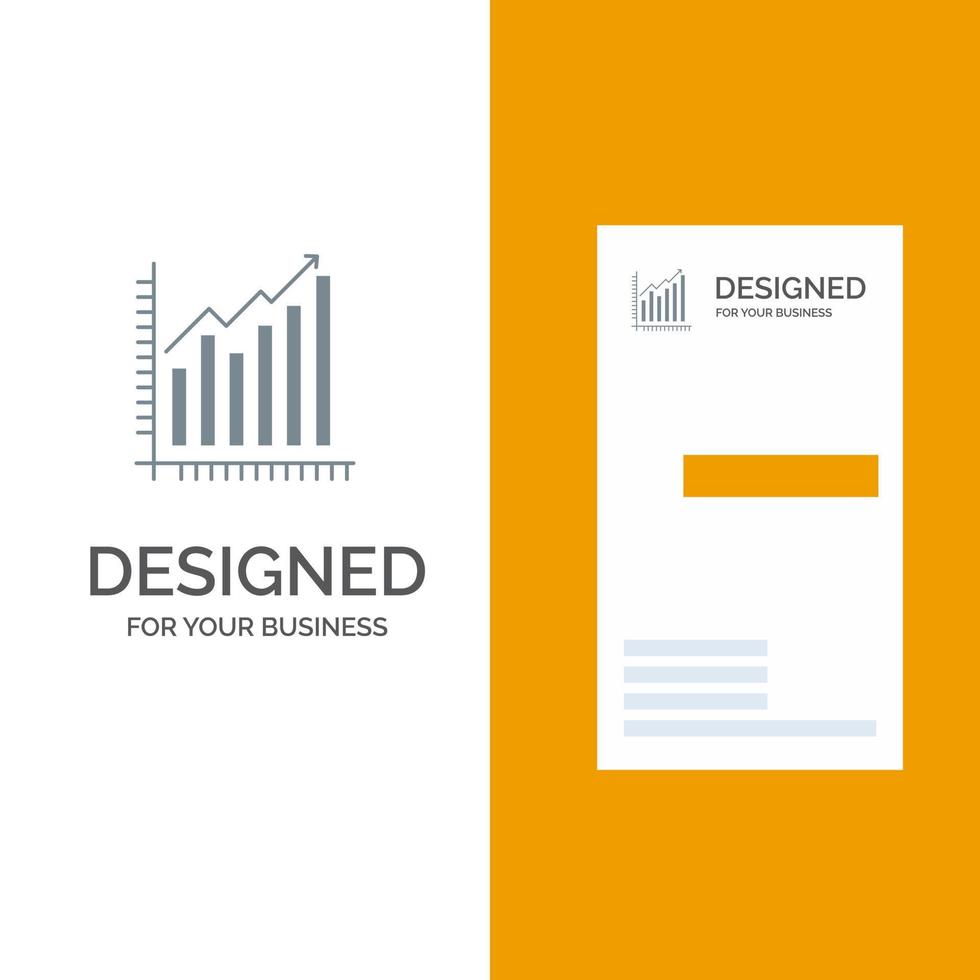 diagramme d'entreprise d'analyse graphique statistiques de marketing tendances conception de logo gris et modèle de carte de visite vecteur