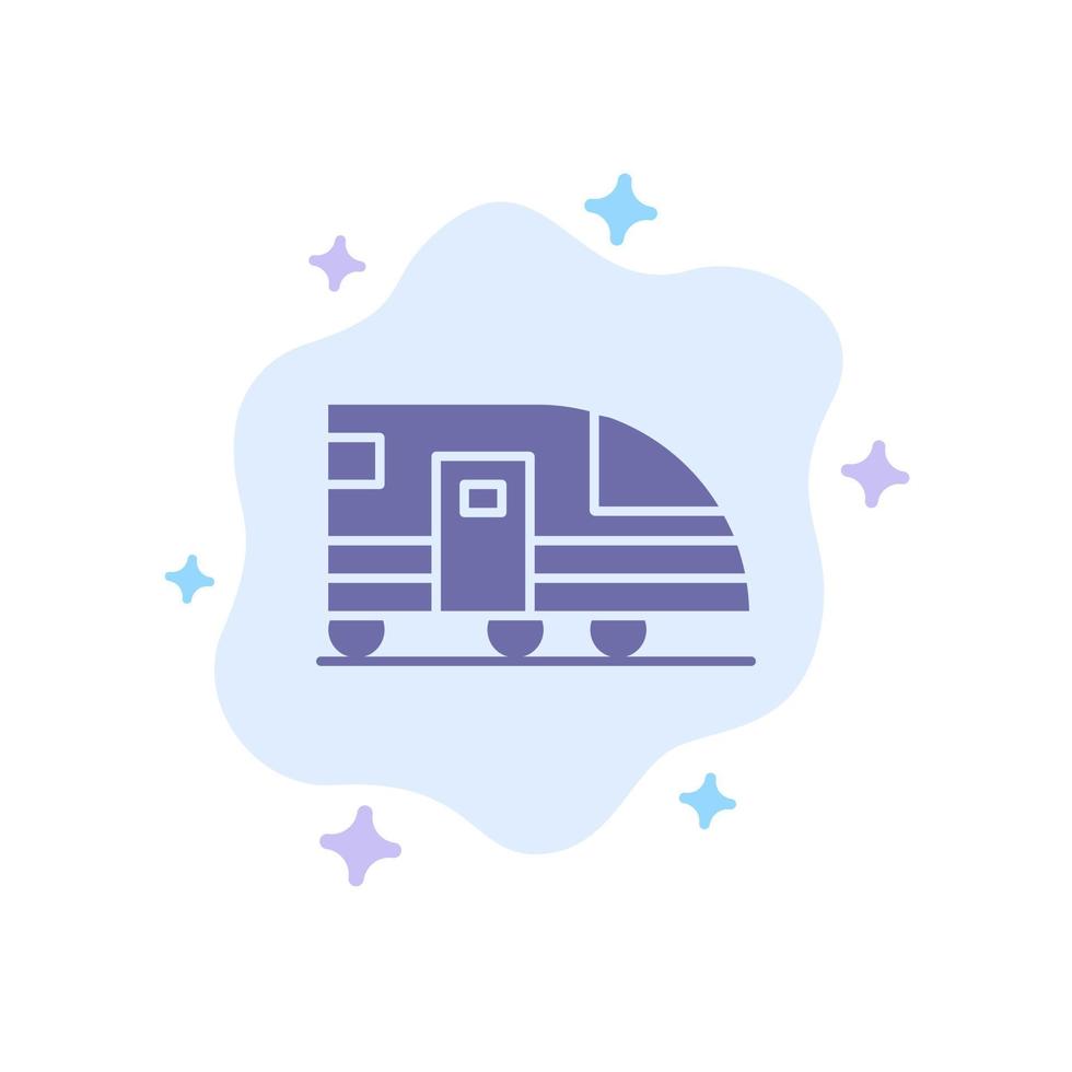 icône bleue de transport de train de métro de station sur le fond abstrait de nuage vecteur