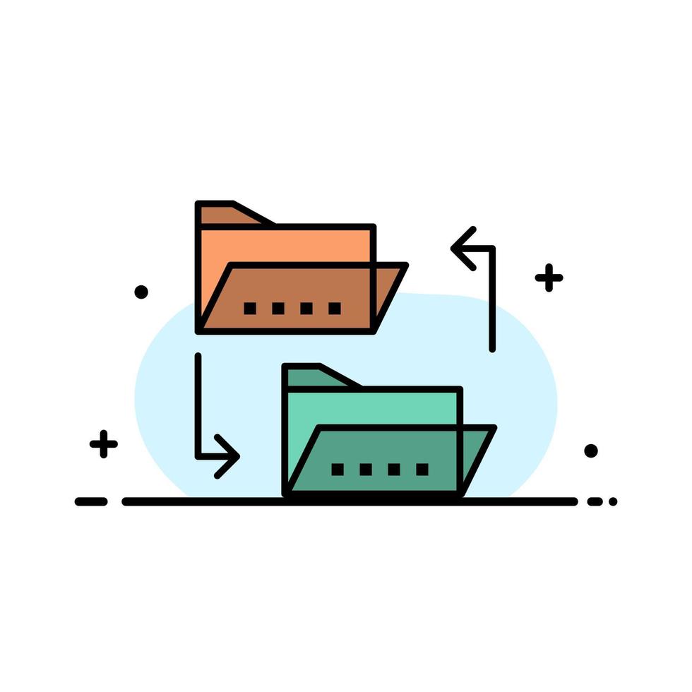 dossier document fichier partage de fichiers partage entreprise ligne plate remplie icône vecteur modèle de bannière