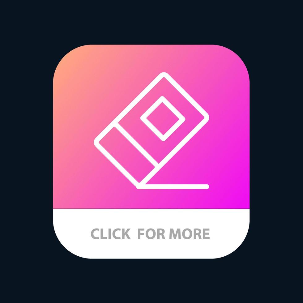 gomme d'éducation bouton d'application mobile stationnaire version de ligne android et ios vecteur