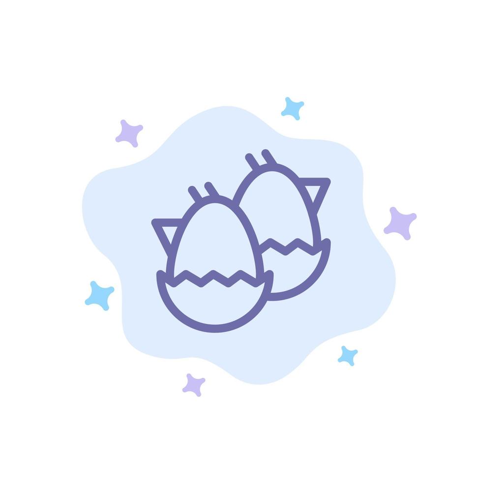 oeuf bébé pâques nature icône bleue sur fond de nuage abstrait vecteur
