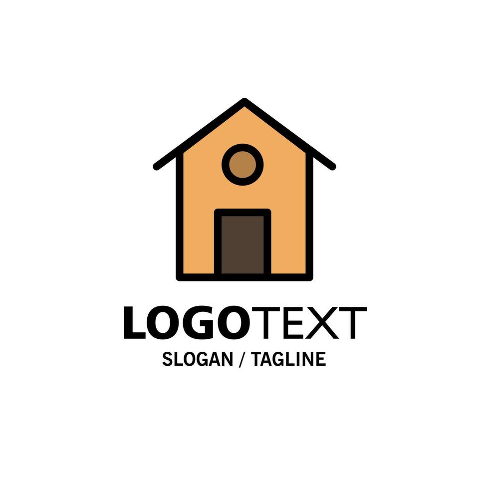 modèle de logo d'entreprise de construction de maison maison couleur plate vecteur