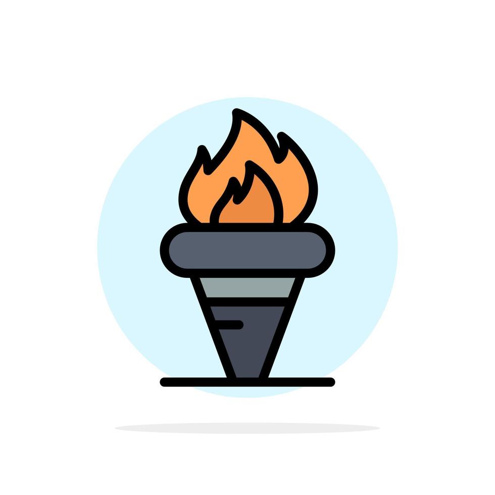 jeux de flamme grèce tenant l'icône de couleur plate de fond de cercle abstrait olympique vecteur