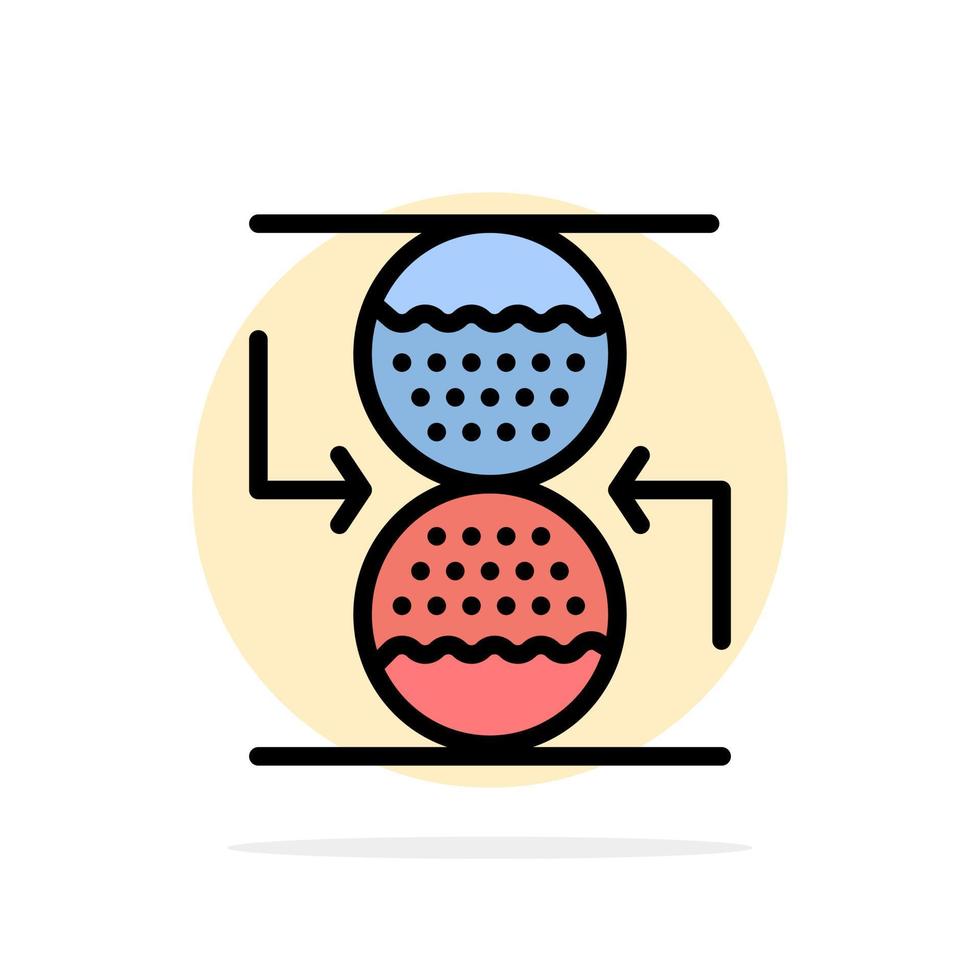 contrôle de la concentration horloge de sable efficace cercle abstrait fond plat icône de couleur vecteur