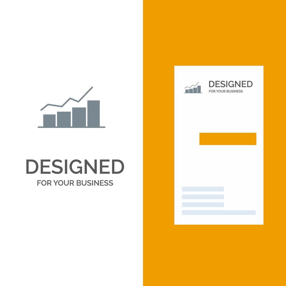 diagramme de croissance graphique d'organigramme augmenter les progrès création de logo gris et modèle de carte de visite vecteur