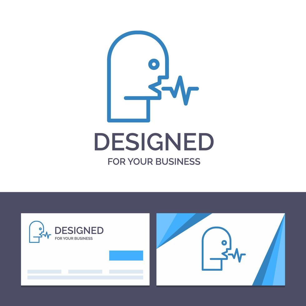 carte de visite créative et modèle de logo audio personne humaine discours parler illustration vectorielle vecteur