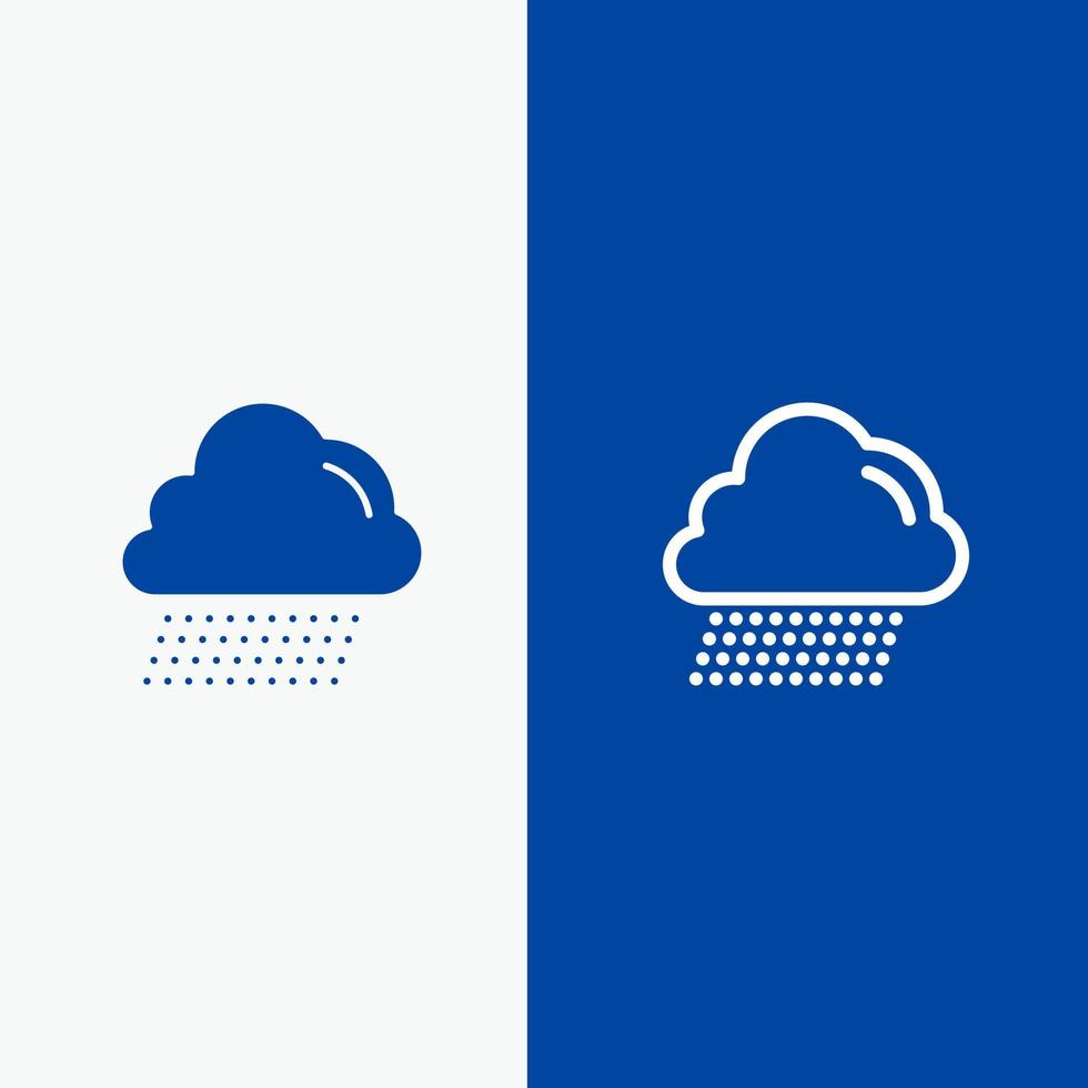 nuage pluie canada ligne et glyphe icône solide bannière bleue ligne et glyphe icône solide bannière bleue vecteur