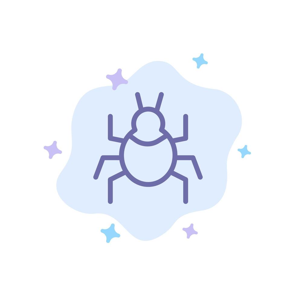 bug nature virus indien bleu icône sur fond de nuage abstrait vecteur