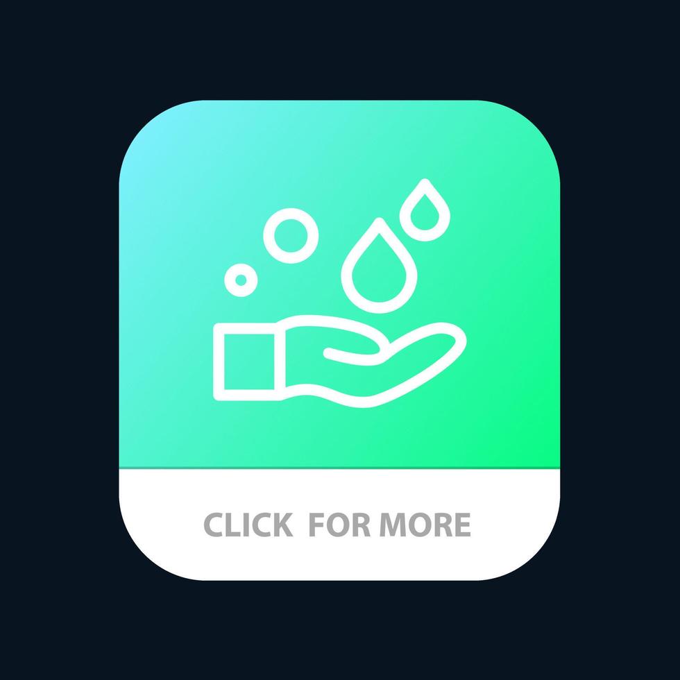 nettoyage du savon pour les mains bouton de l'application mobile version de ligne android et ios vecteur