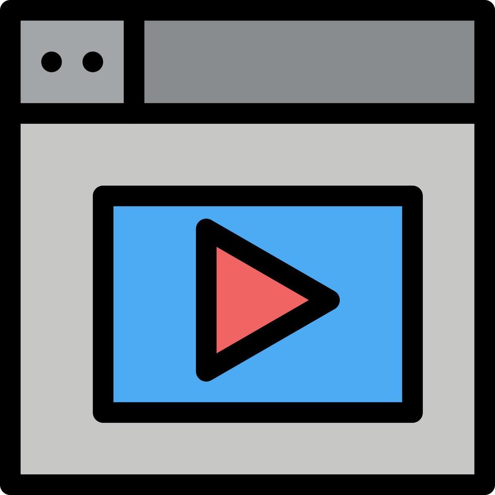 web design vidéo plat couleur icône vecteur icône modèle de bannière
