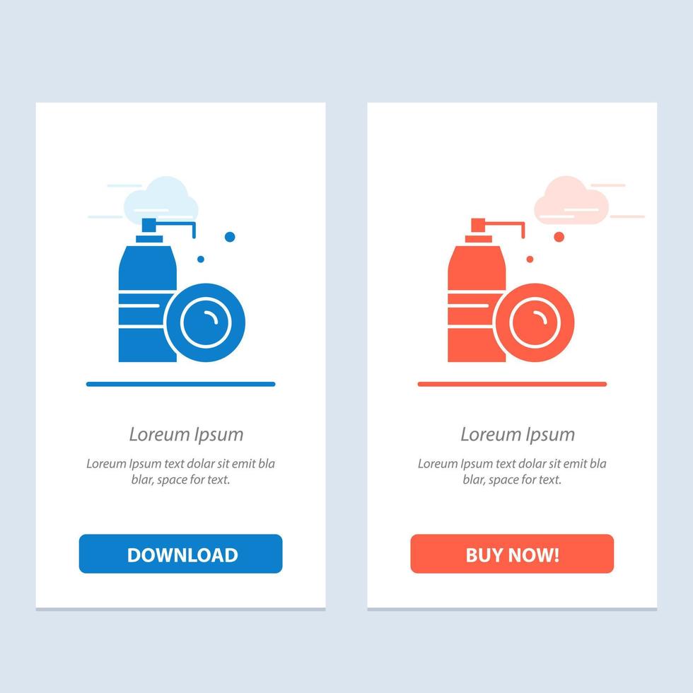 vaporisateur de nettoyage de flacon aérosol bleu et rouge téléchargez et achetez maintenant le modèle de carte de widget web vecteur
