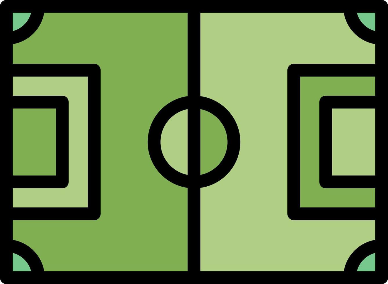 jeu de football sur le terrain terrain de football plat couleur icône vecteur icône modèle de bannière