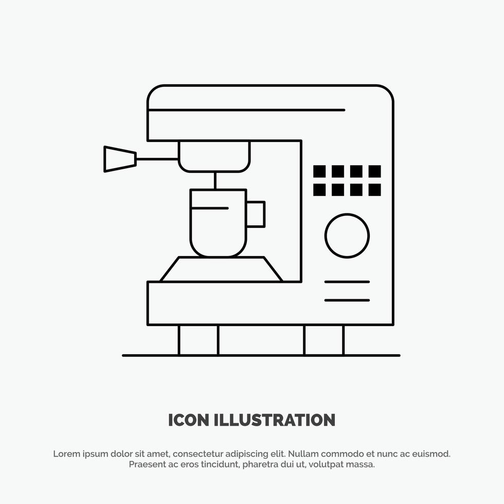 icône de ligne de vecteur de machine à café électrique à la maison