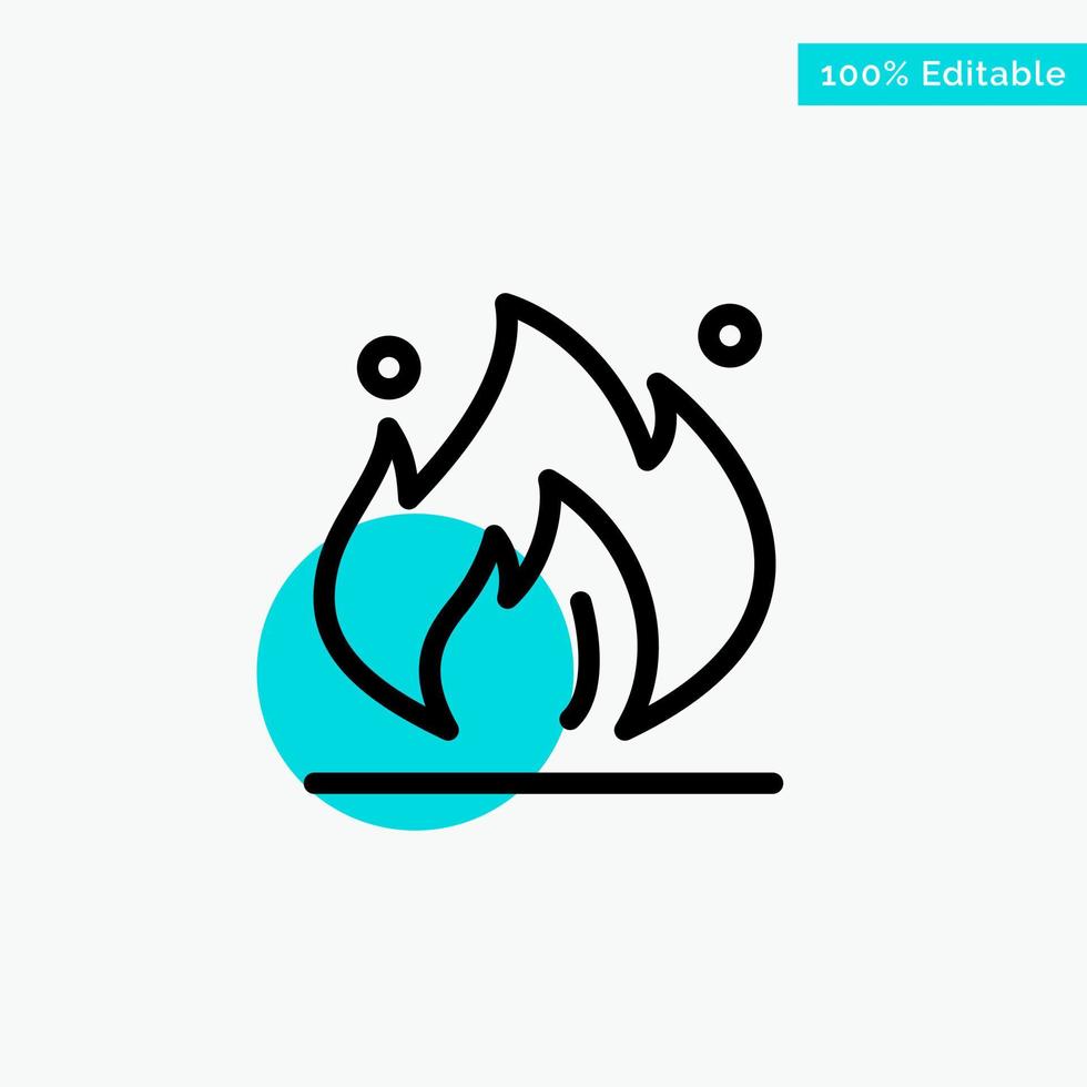 icône de vecteur de point de cercle de surbrillance turquoise de construction pétrolière de l'industrie du feu